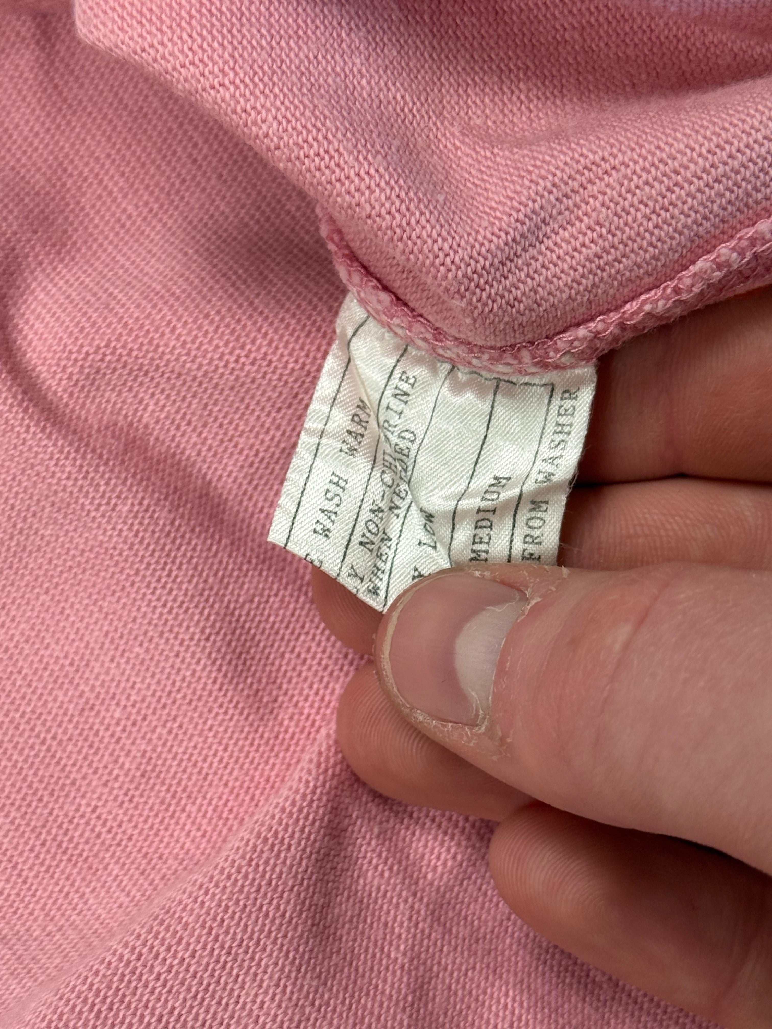 Archive No. 9 vintage pink 100% cotton Ralph Lauren rugby shirt, size M, with slight sun fading on front.