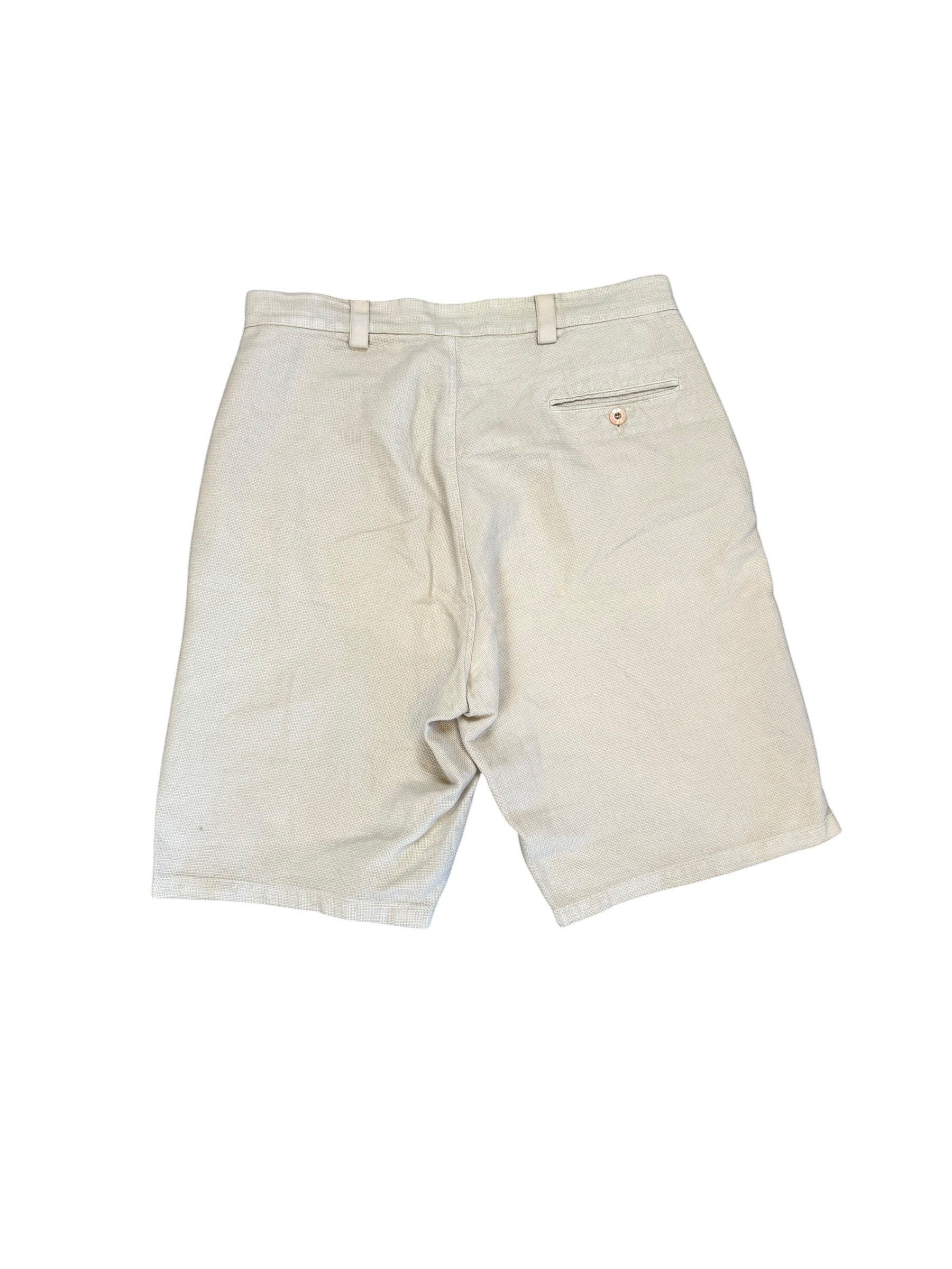 Archive No. 9 vintage 1996 Stone Island beige chino shorts, size L. Made in Italy.