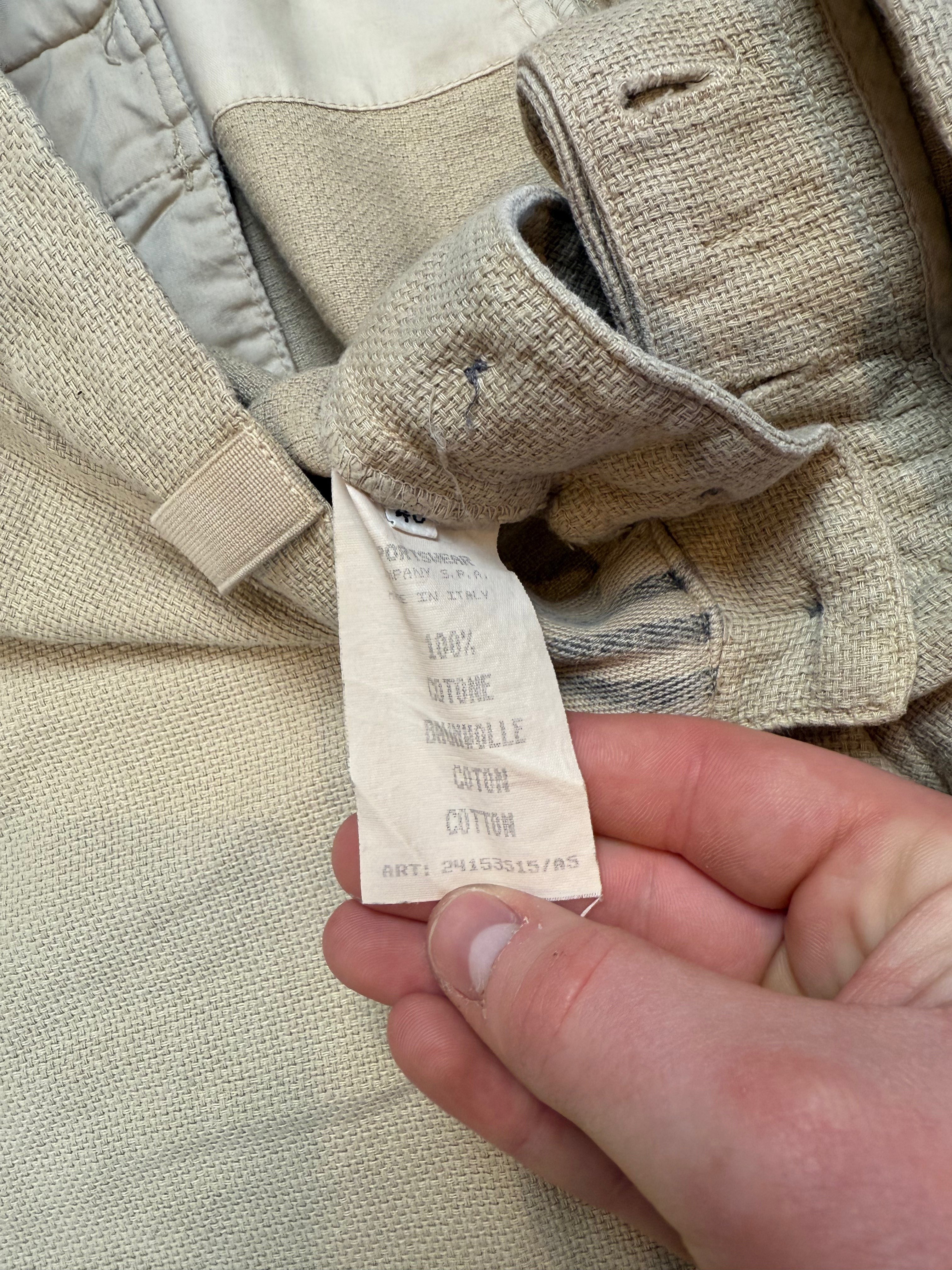 Archive No. 9 vintage 1996 Stone Island beige cotton chino shorts, size L, made in Italy.