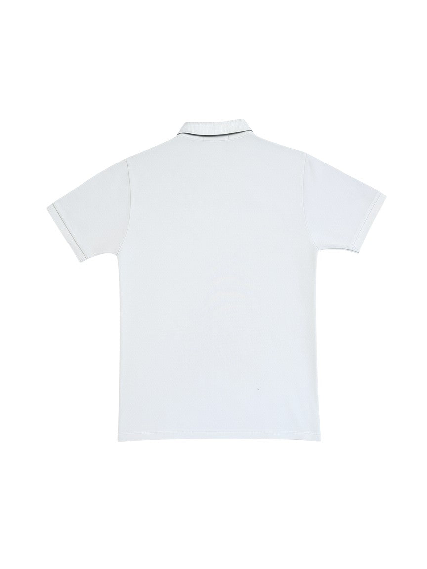 Archive No.9 Stone Island beige cotton polo shirt, back view showing regular fit and clean design.
