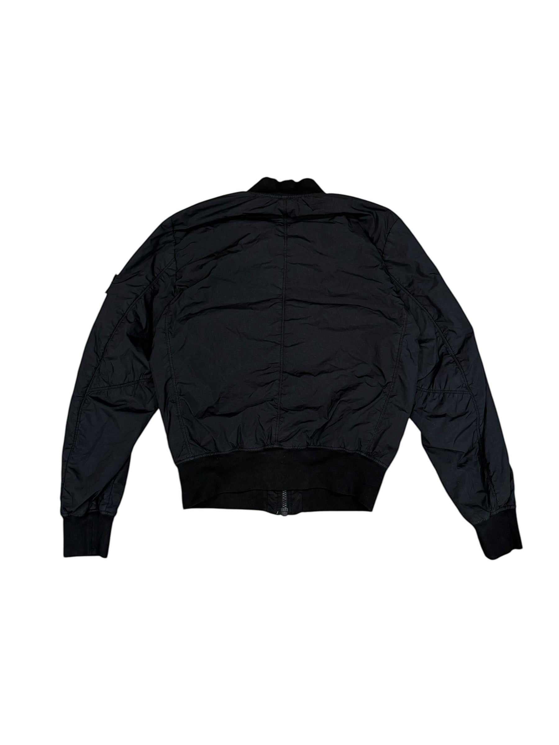Archive No. 9 black Stone Island Shadow Project bomber jacket, size Medium, wind and water-resistant with a rare badge.