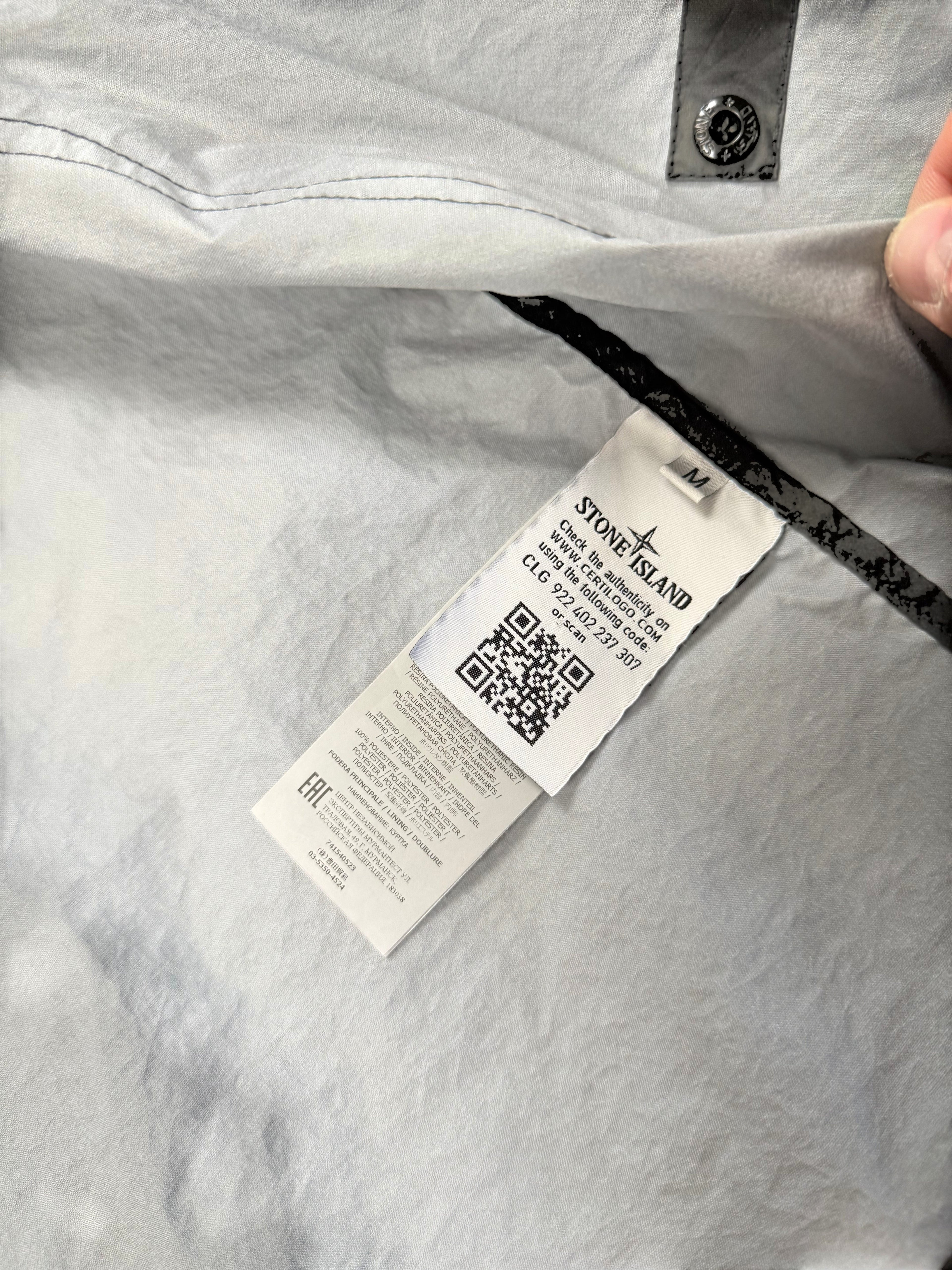 Archive No. 9 Stone Island black Membrana 3L TC waterproof jacket, size M, lightweight and breathable.