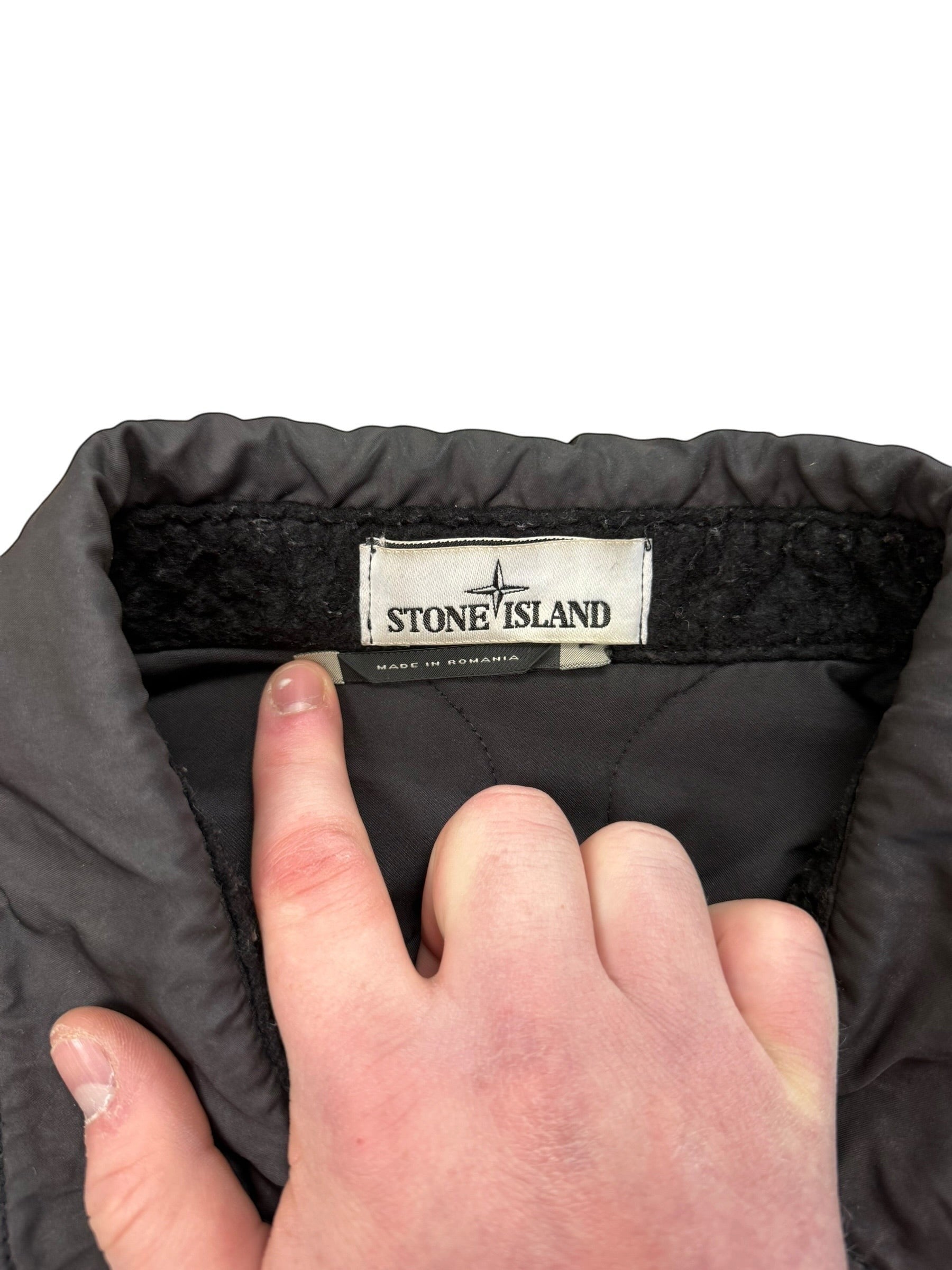 Archive No.9 Stone Island DAVID-TC Harrington Jacket in black, size XL. Waterproof and wind-resistant, made in Italy.