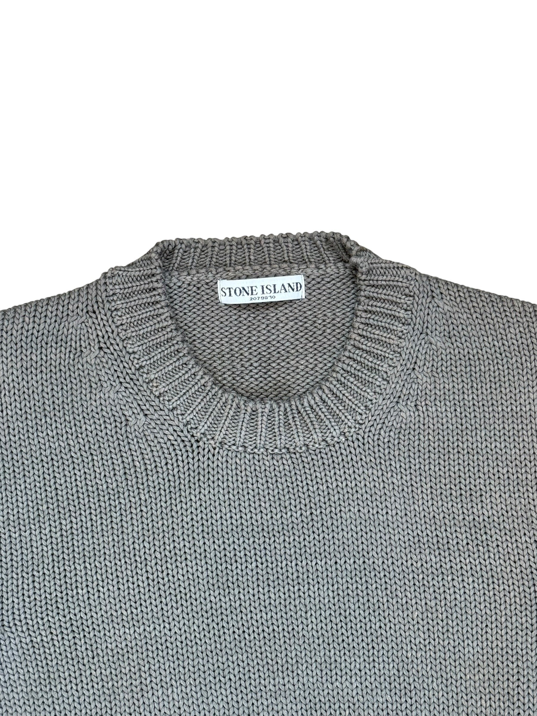 Archive No. 9 grey heavyweight 100% cotton Stone Island Knit Jumper, size XL.