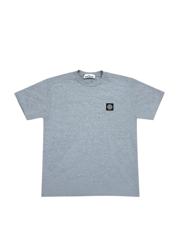 Archive No. 9 Stone Island grey cotton t-shirt with iconic compass logo on chest, size M.