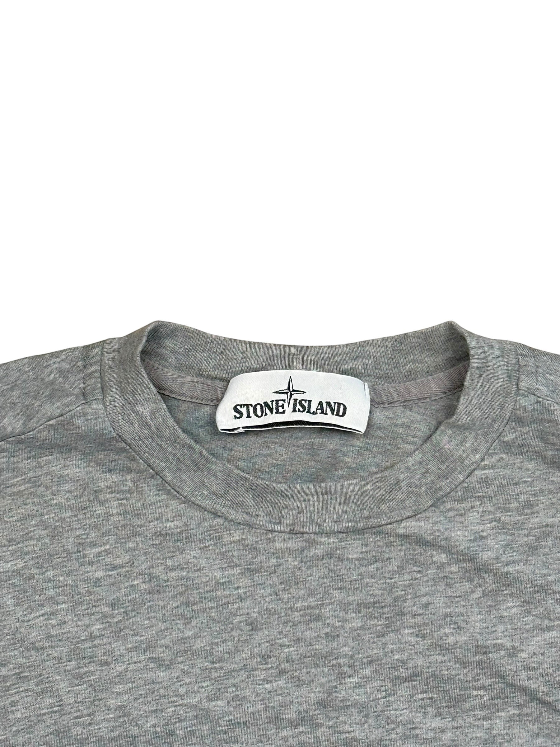 Archive No.9 grey 100% cotton Stone Island t-shirt with Compass logo on chest, size M.