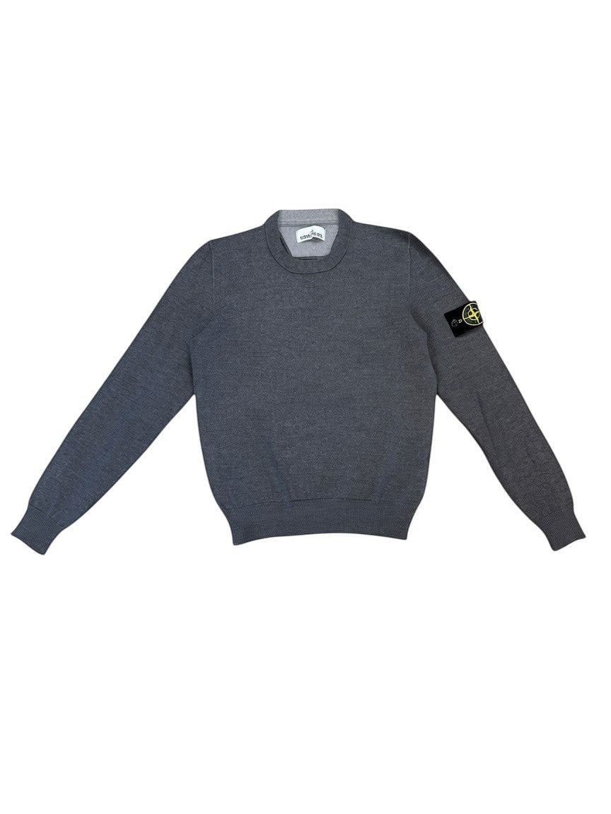 Archive No. 9 grey Stone Island Knit Jumper with iconic arm badge, size M (fits S). Lightweight knit.