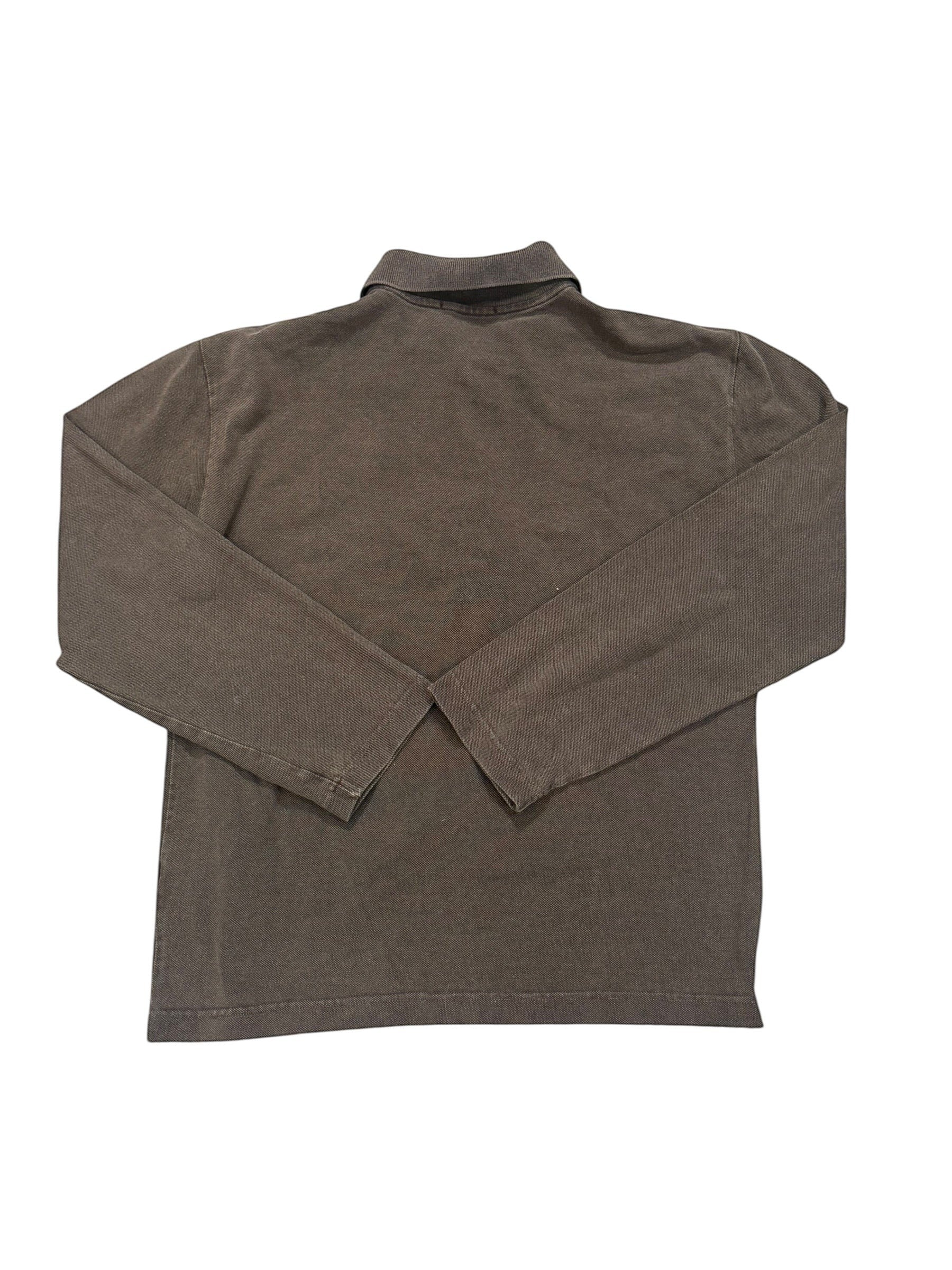 Archive No. 9 khaki long-sleeve polo shirt, size Small. Made in Italy.