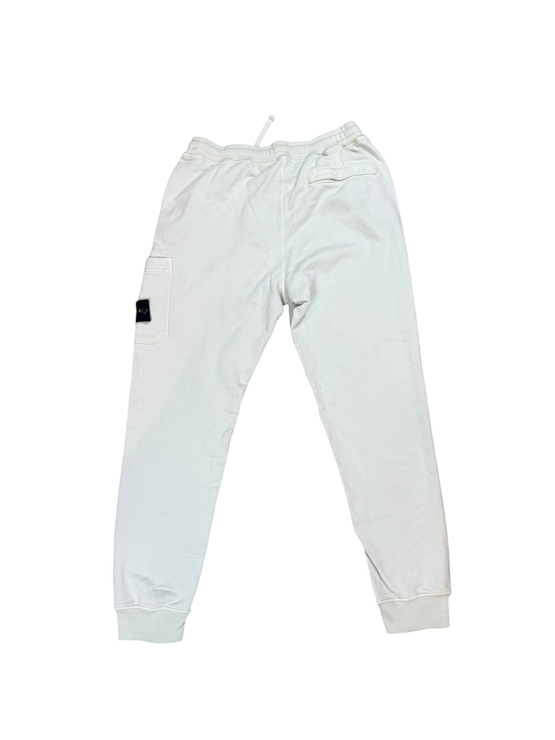 Archive No. 9 Stone Island mint green cotton joggers with elasticated waist and iconic badge on leg. Size XL.