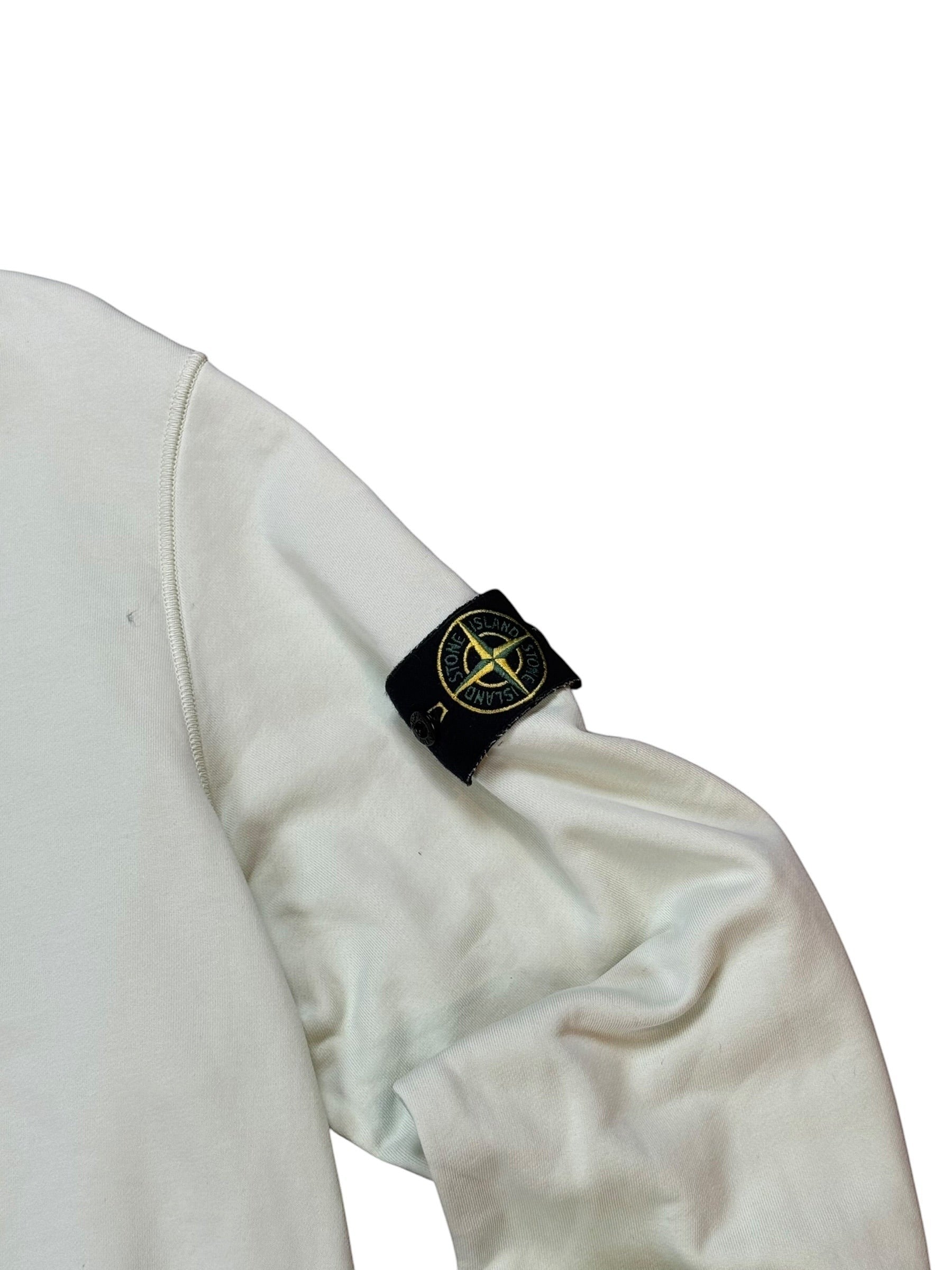 Archive No. 9 Stone Island mint green cotton jumper with iconic arm badge, size XL.