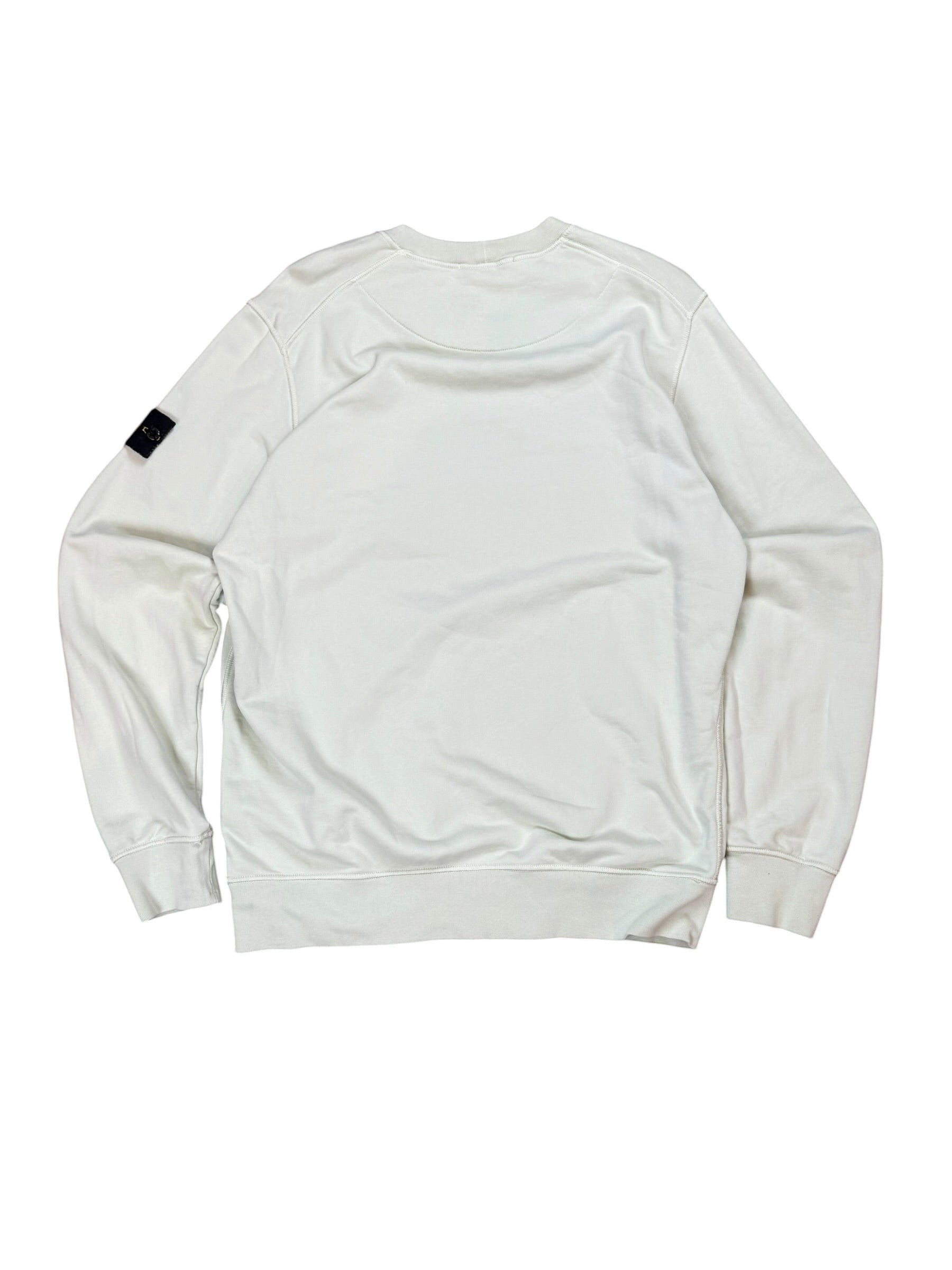 Archive No. 9 mint green Stone Island Crew Neck jumper with iconic arm badge, size XL.