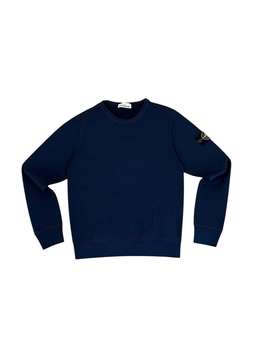 Archive No. 9 navy blue Stone Island Crew Neck jumper with fleece interior, size Medium.