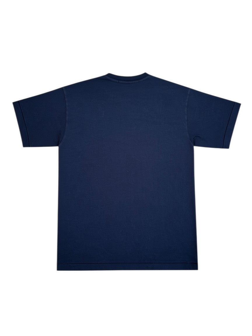Archive No.9 Stone Island navy blue cotton t-shirt, back view of a regular fit crew neck top.