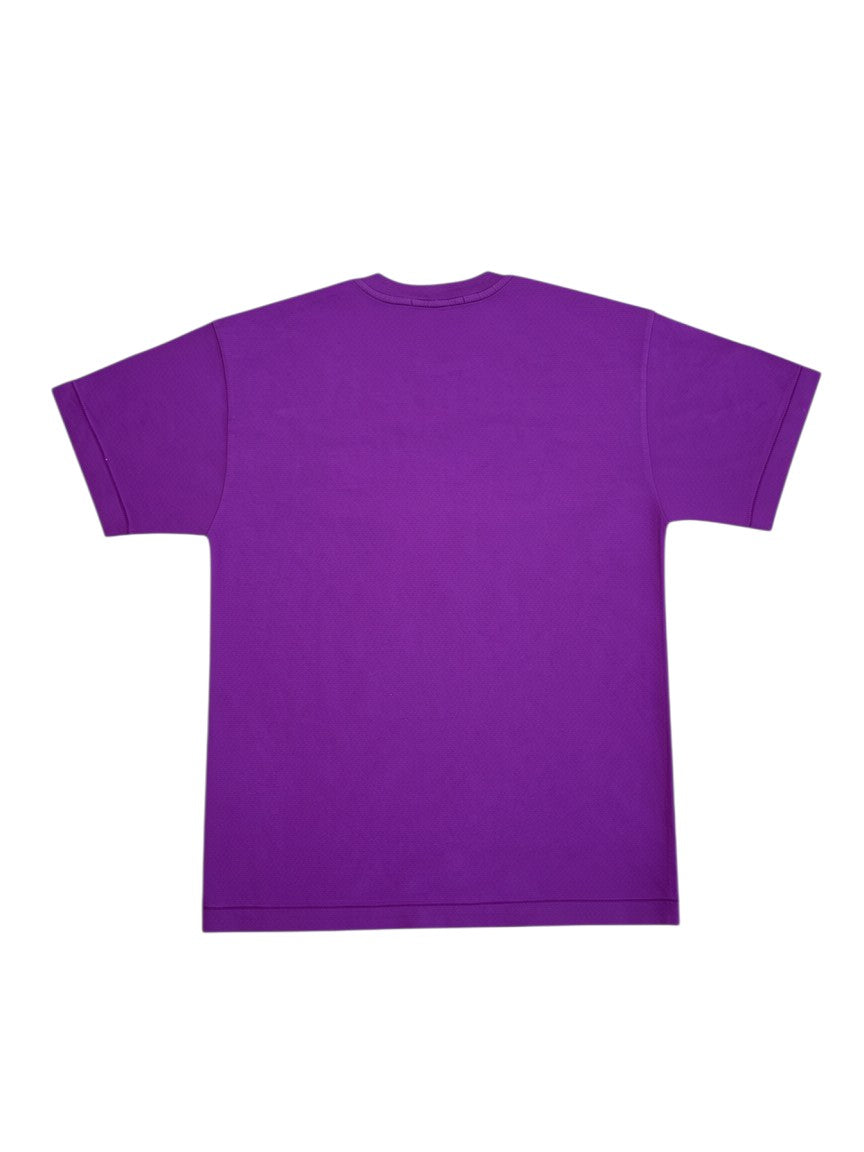 Back view of a purple Stone Island cotton T-shirt from Archive No.9, featuring a clean, regular fit design.