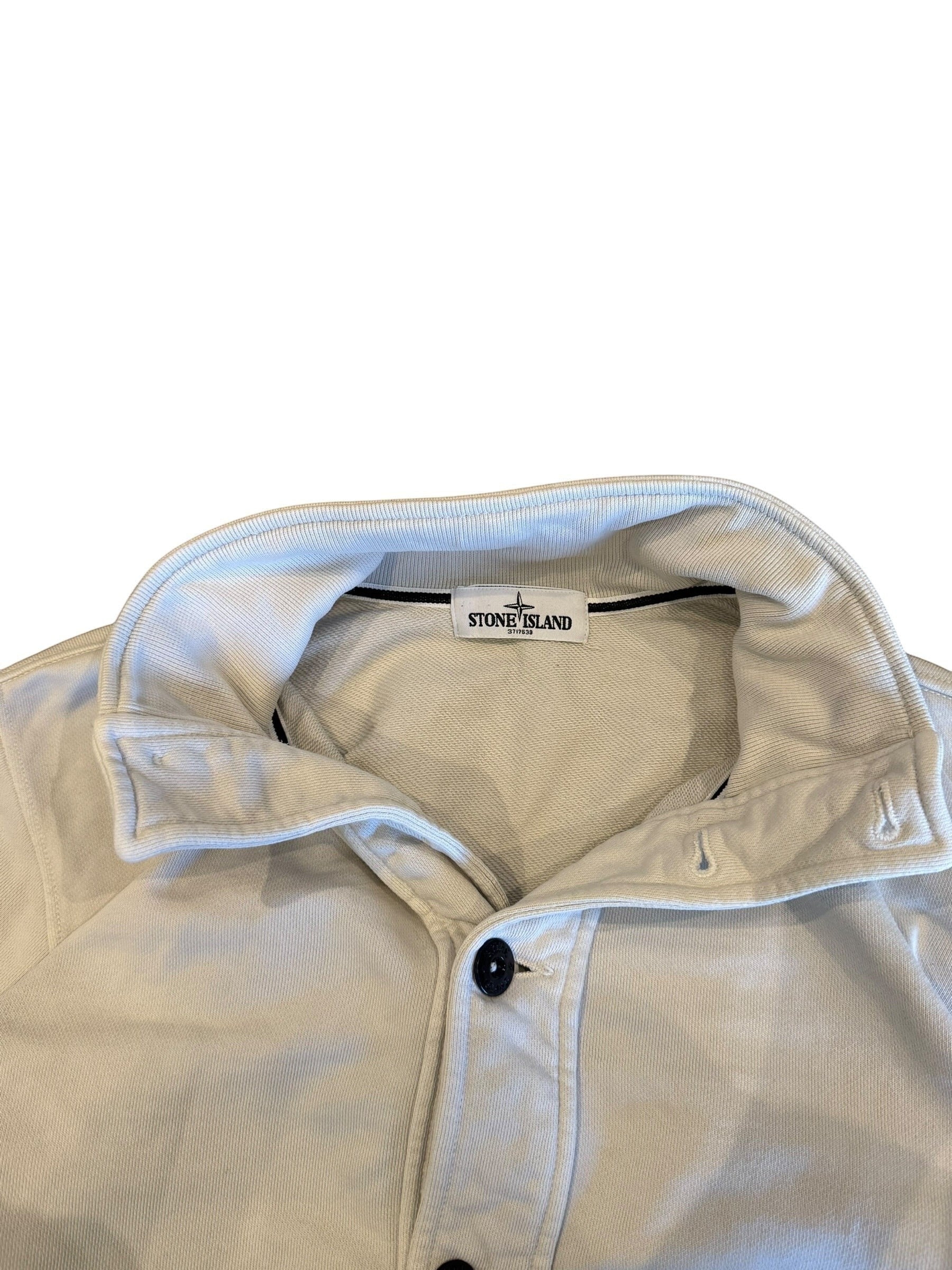 Archive No. 9 Stone Island white thick cotton button-up jacket, size L.