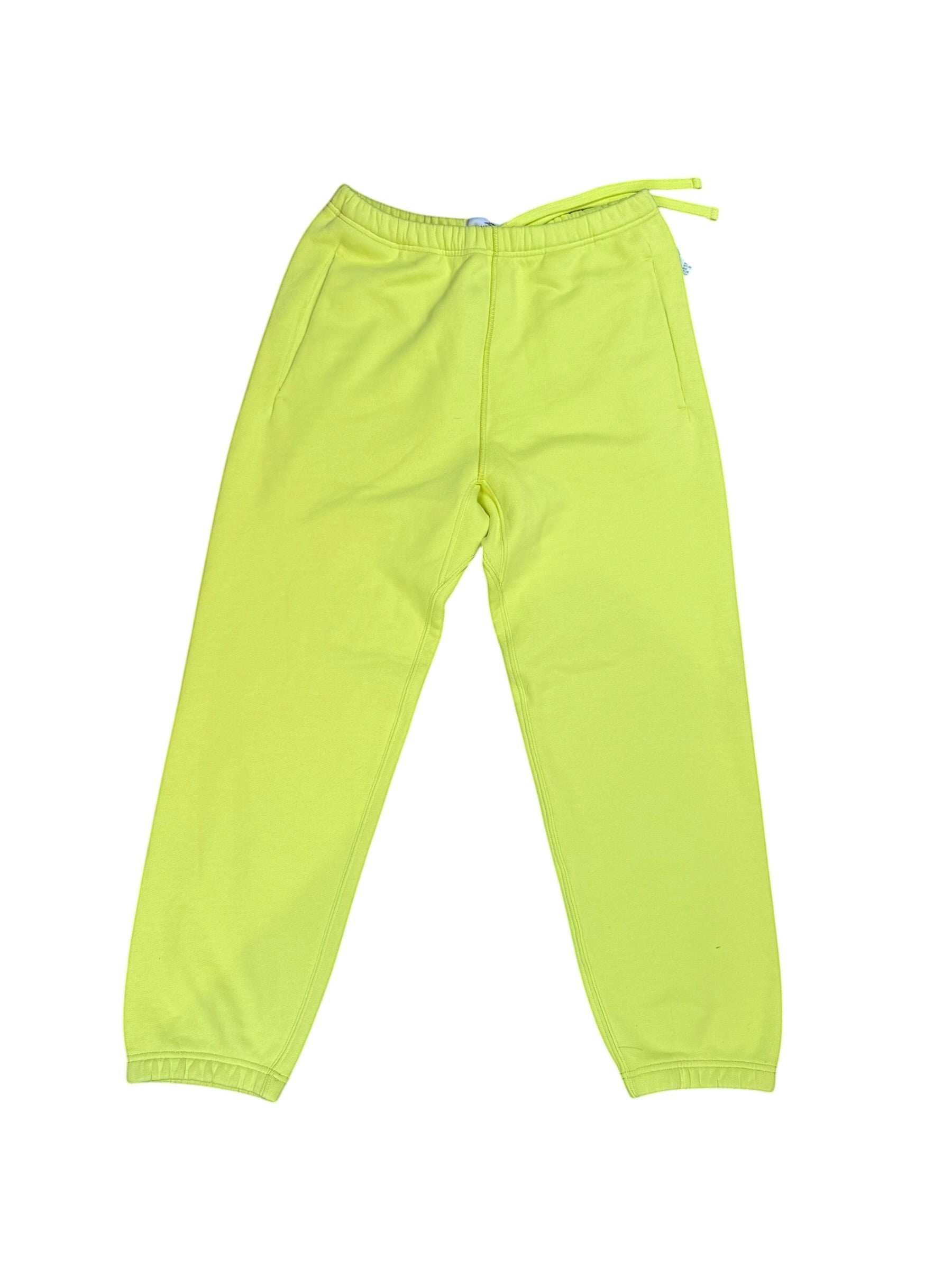 Archive No. 9 Stone Island yellow cotton joggers with reflective Marina writing on the back pocket, size S.