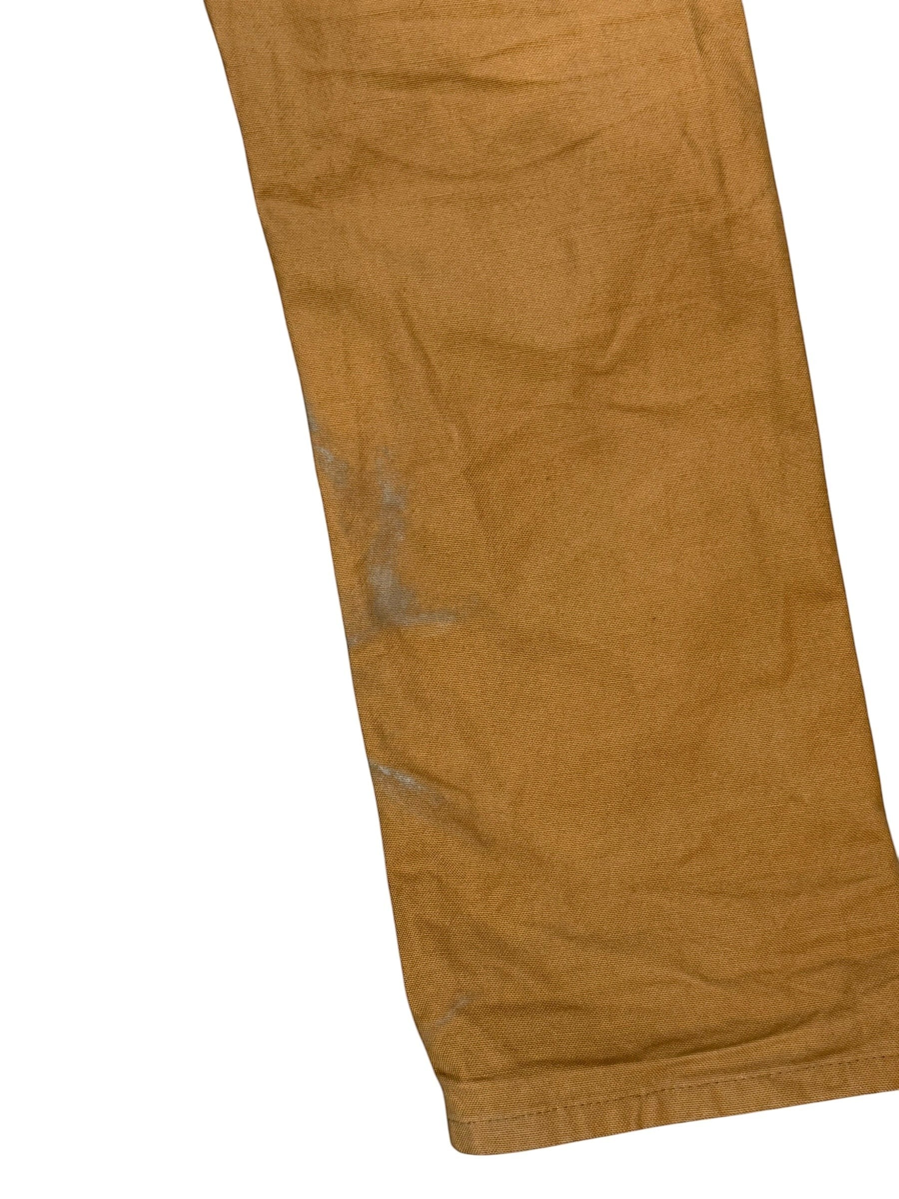 Archive No. 9 vintage tan Carhartt double knee work trousers, 99% cotton, size W38, with light marks on leg.