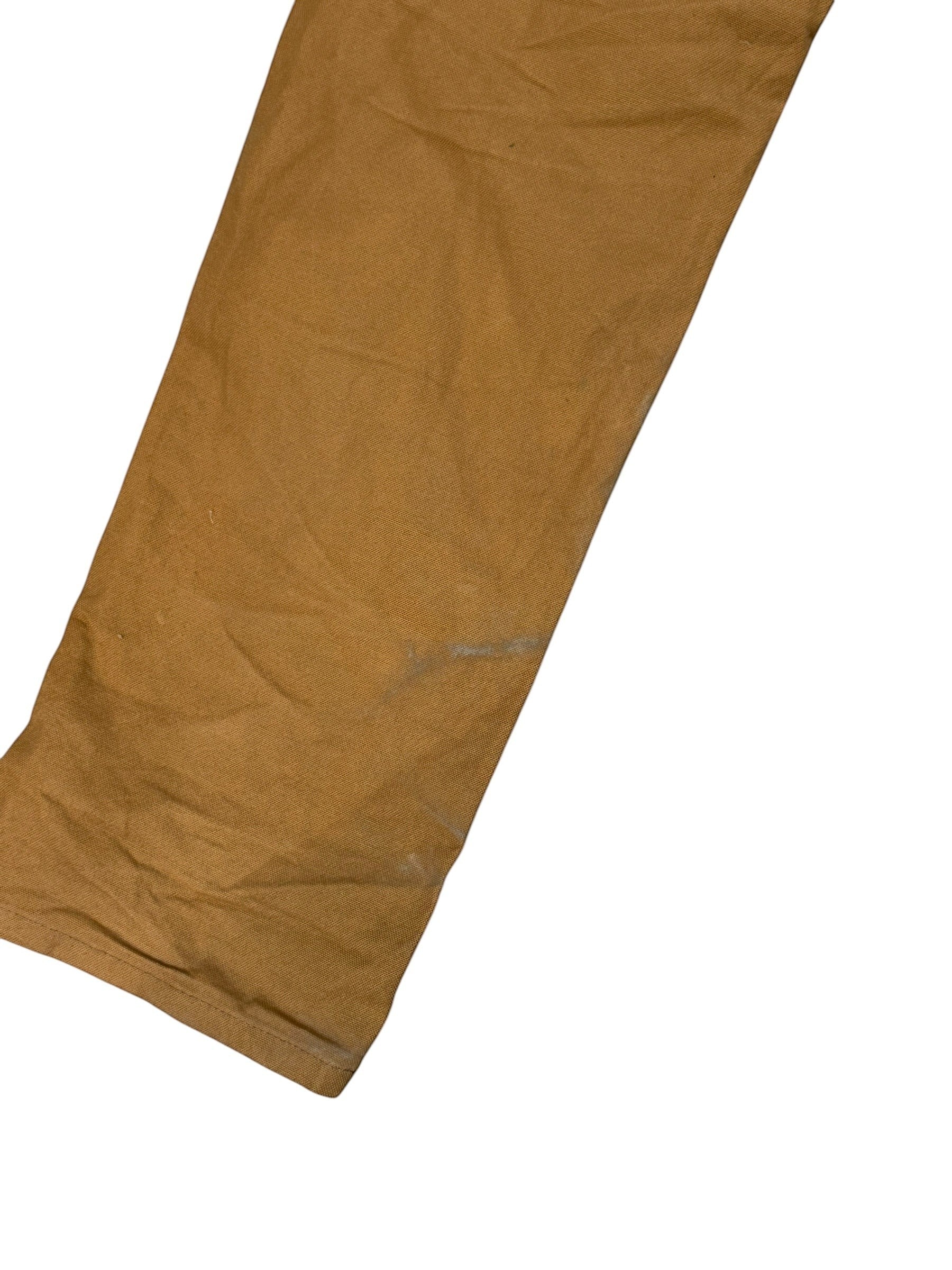 Archive No.9 vintage tan Carhartt double knee work trousers, 99% cotton, size W38.