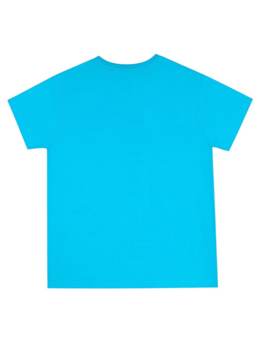 Archive No.9 turquoise Diesel cotton t-shirt, back view of a regular fit short-sleeve top.