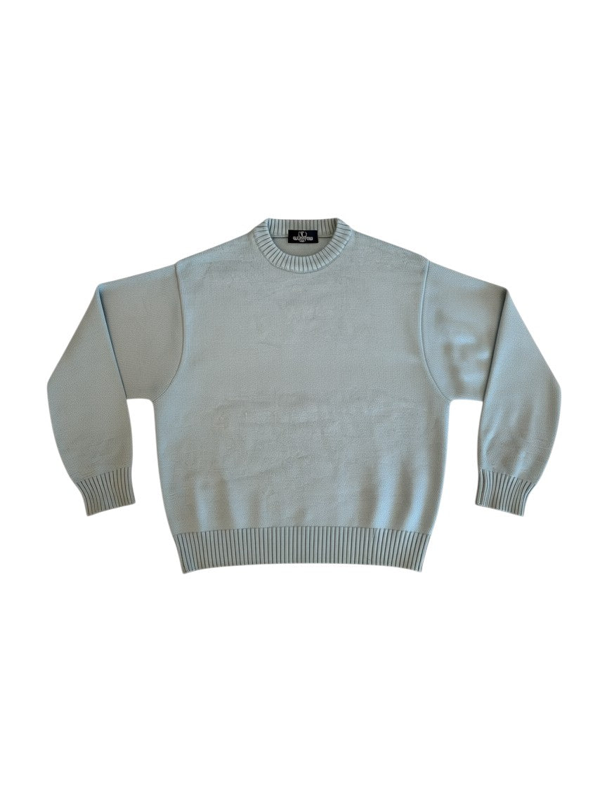 Archive No. 9 Valentino teal blue Knit Jumper, size Medium. Durable knit construction for warmth and comfort.