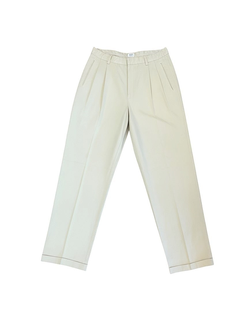 Archive No. 9 vintage 1996 C.P. Company beige pleated trousers, W32, lightweight breathable material.