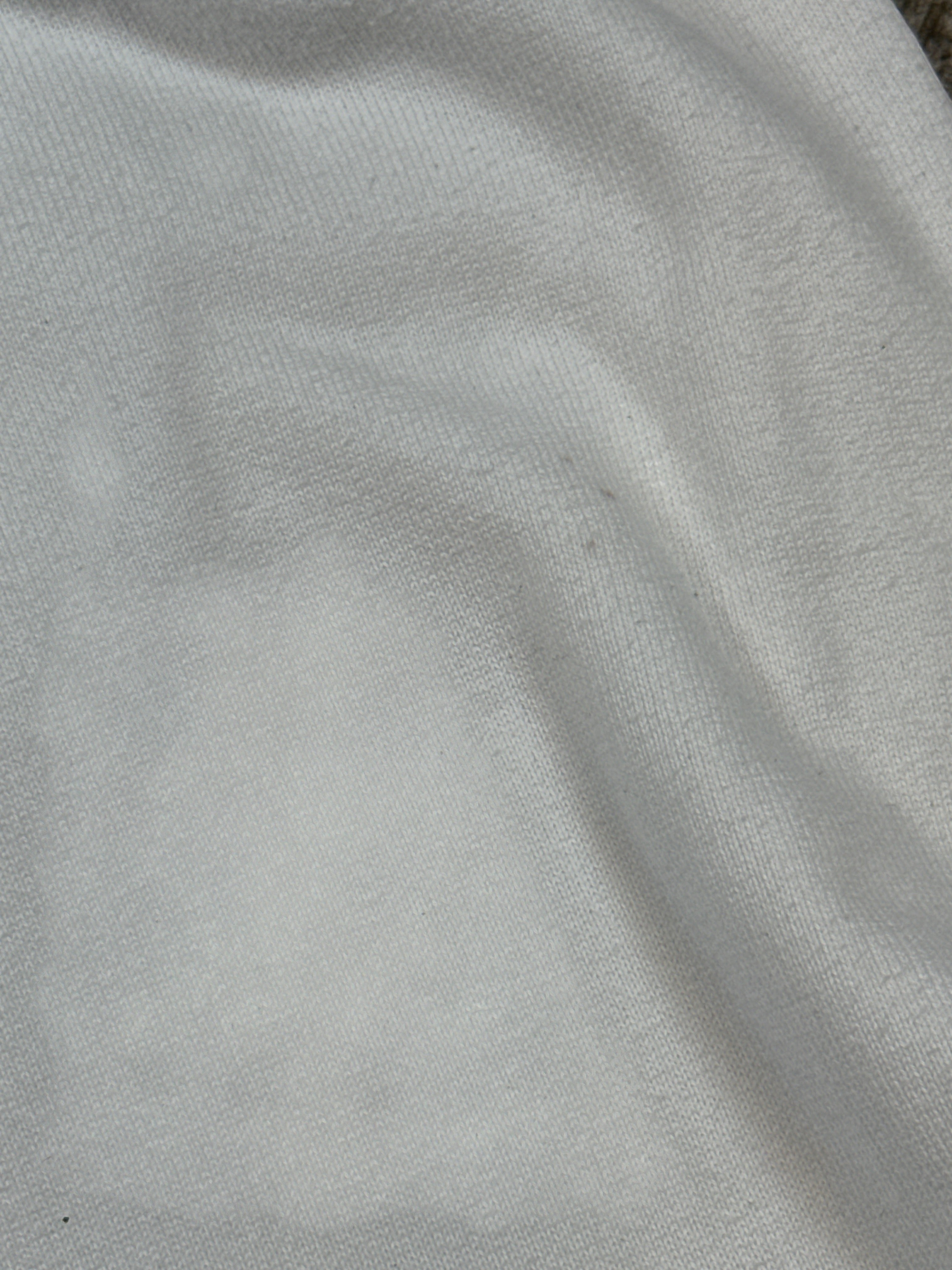 Archive No. 9 white 100% cotton Stone Island crew neck jumper, size XL, with small marks on front.