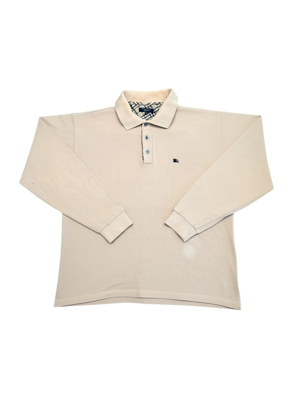 Burberry Long Sleeve Polo Shirt XL Beige
